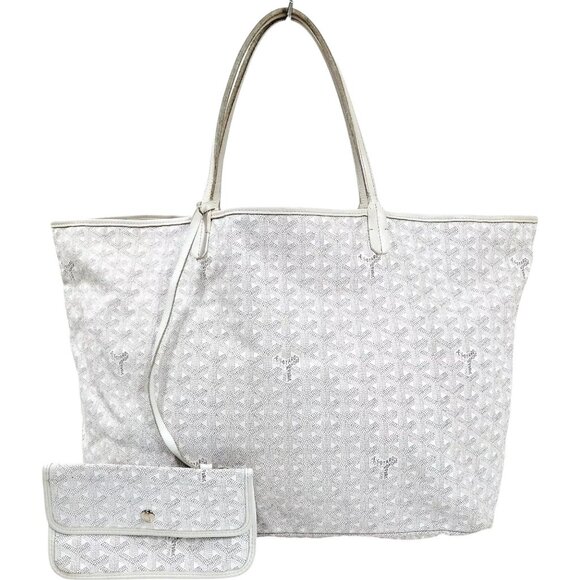 804951AS (X6) Goyard Tote Bag White PVC - Picture 1 of 9